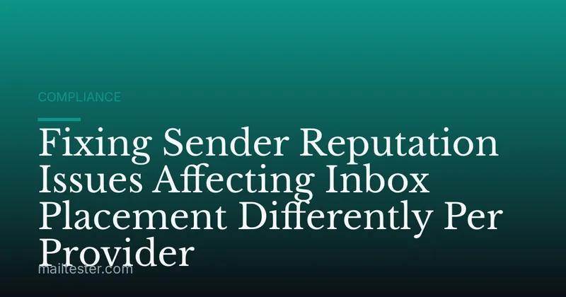 Fixing Sender Reputation Issues Affecting Inbox Placement Differently Per Provider
