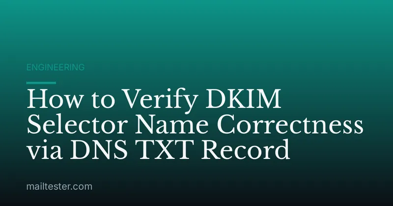 How to Verify DKIM Selector Name Correctness via DNS TXT Record