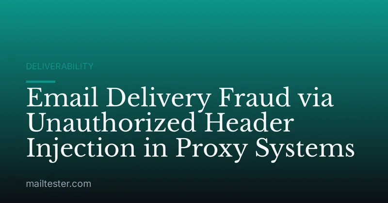 Email Delivery Fraud via Unauthorized Header Injection in Proxy Systems