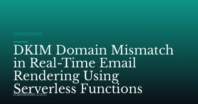 DKIM Domain Mismatch in Real-Time Email Rendering Using Serverless Functions