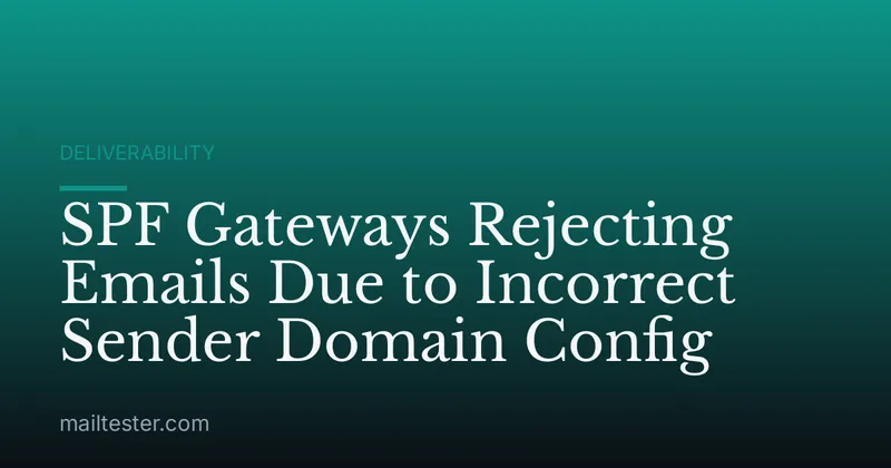 SPF Gateways Rejecting Emails Due to Incorrect Sender Domain Config