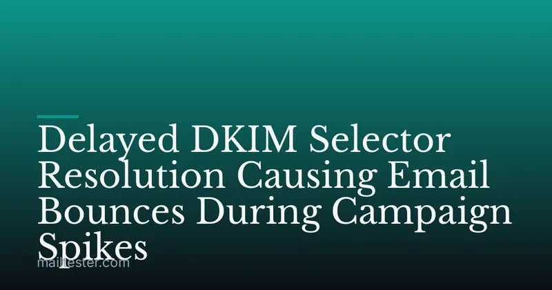 Delayed DKIM Selector Resolution Causing Email Bounces During Campaign Spikes