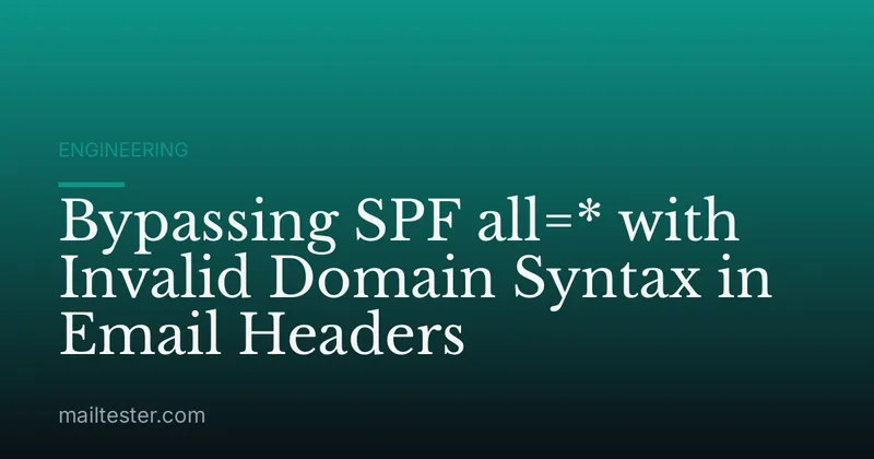 Bypassing SPF all=* with Invalid Domain Syntax in Email Headers