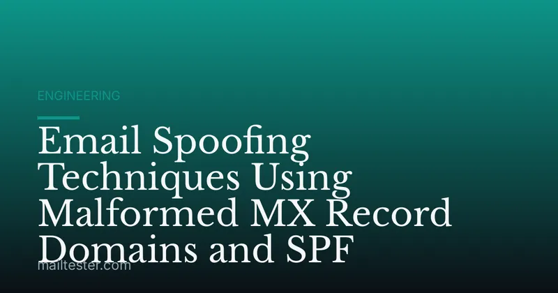 Email Spoofing Techniques Using Malformed MX Record Domains and SPF