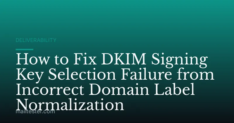 How to Fix DKIM Signing Key Selection Failure from Incorrect Domain Label Normalization