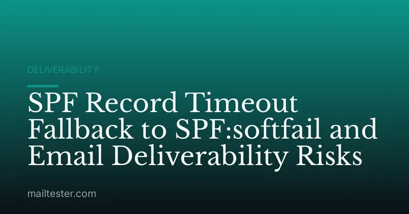 SPF Record Timeout Fallback to SPF:softfail and Email Deliverability Risks