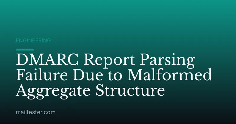 DMARC Report Parsing Failure Due to Malformed Aggregate Structure