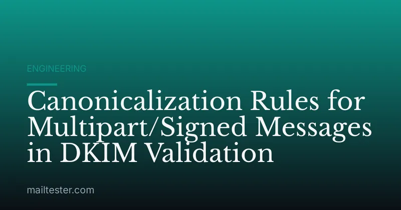 Canonicalization Rules for Multipart/Signed Messages in DKIM Validation