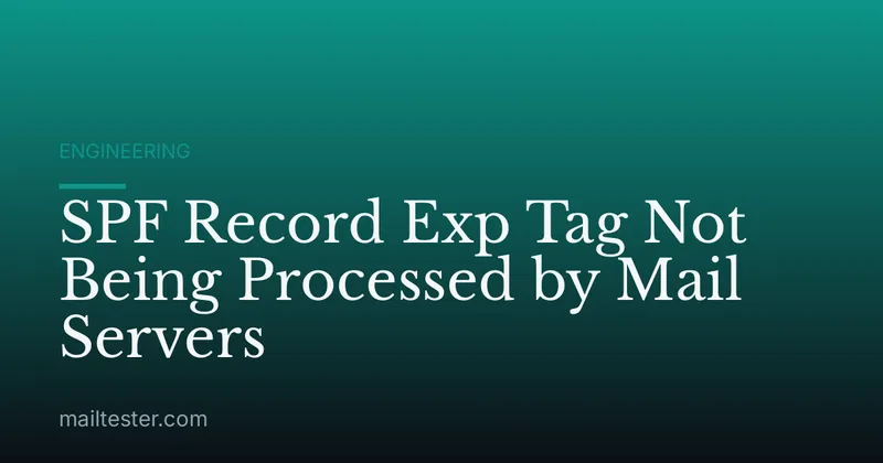 SPF Record Exp Tag Not Being Processed by Mail Servers