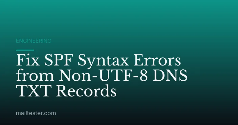 Fix SPF Syntax Errors from Non-UTF-8 DNS TXT Records
