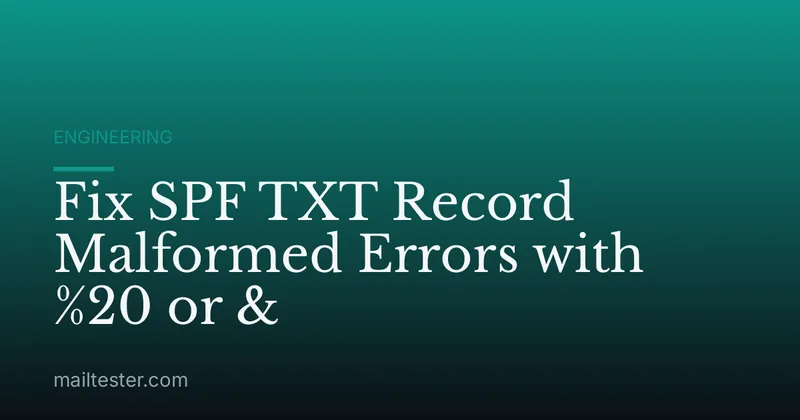 Fix SPF TXT Record Malformed Errors with %20 or &amp;