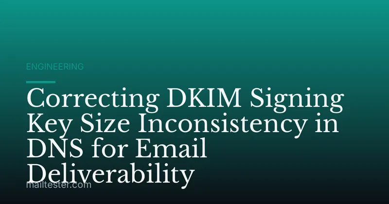 Correcting DKIM Signing Key Size Inconsistency in DNS for Email Deliverability