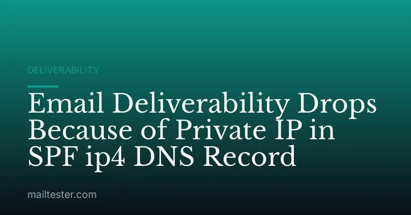 Email Deliverability Drops Because of Private IP in SPF ip4 DNS Record