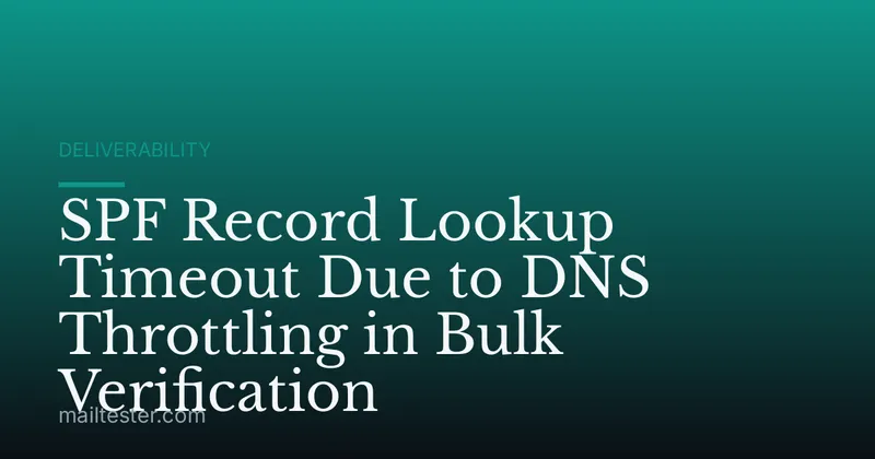 SPF Record Lookup Timeout Due to DNS Throttling in Bulk Verification