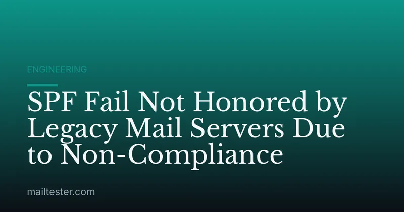 SPF Fail Not Honored by Legacy Mail Servers Due to Non-Compliance