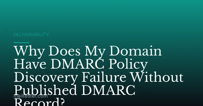 Why Does My Domain Have DMARC Policy Discovery Failure Without Published DMARC Record?