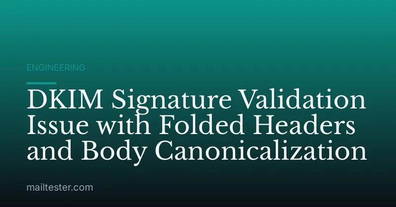 DKIM Signature Validation Issue with Folded Headers and Body Canonicalization