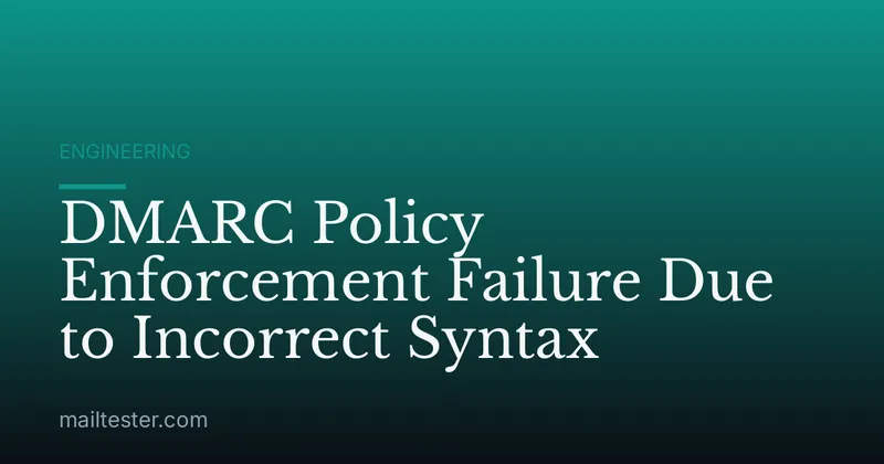 DMARC Policy Enforcement Failure Due to Incorrect Syntax