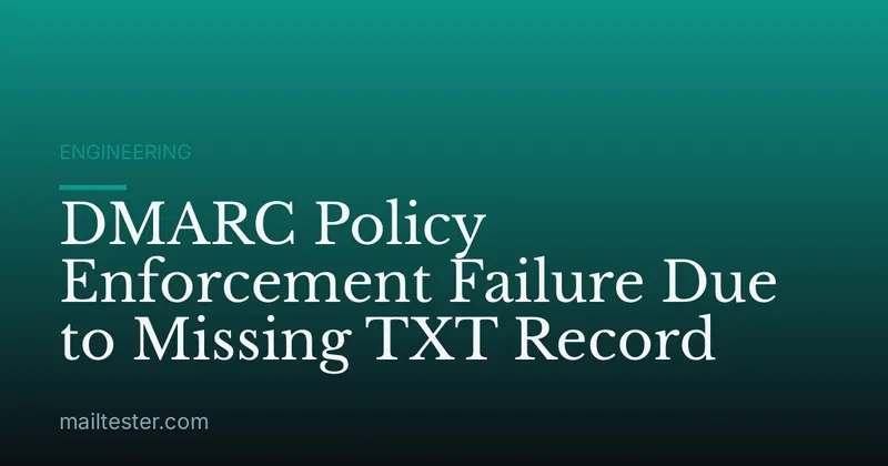 DMARC Policy Enforcement Failure Due to Missing TXT Record