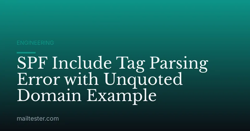 SPF Include Tag Parsing Error with Unquoted Domain Example