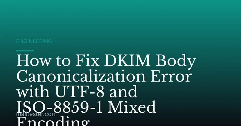 How to Fix DKIM Body Canonicalization Error with UTF-8 and ISO-8859-1 Mixed Encoding