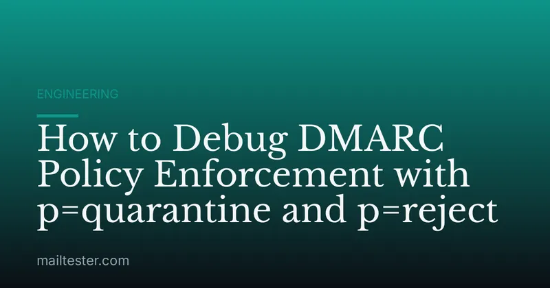 How to Debug DMARC Policy Enforcement with p=quarantine and p=reject
