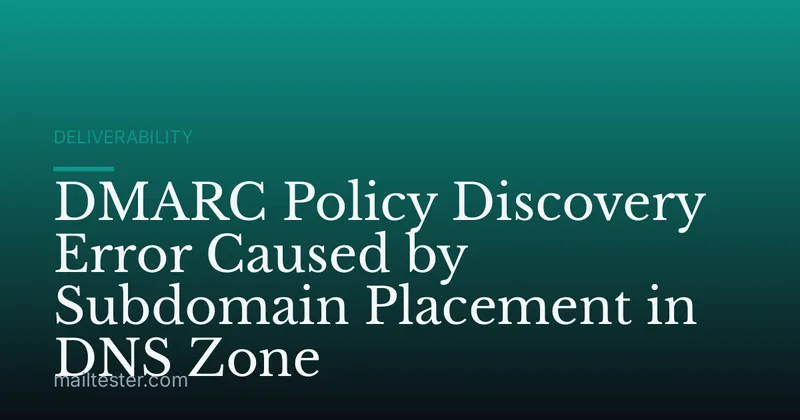 DMARC Policy Discovery Error Caused by Subdomain Placement in DNS Zone