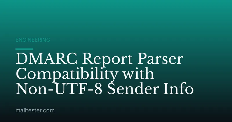 DMARC Report Parser Compatibility with Non-UTF-8 Sender Info