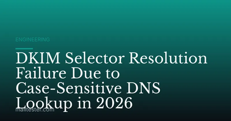 DKIM Selector Resolution Failure Due to Case-Sensitive DNS Lookup in 2026