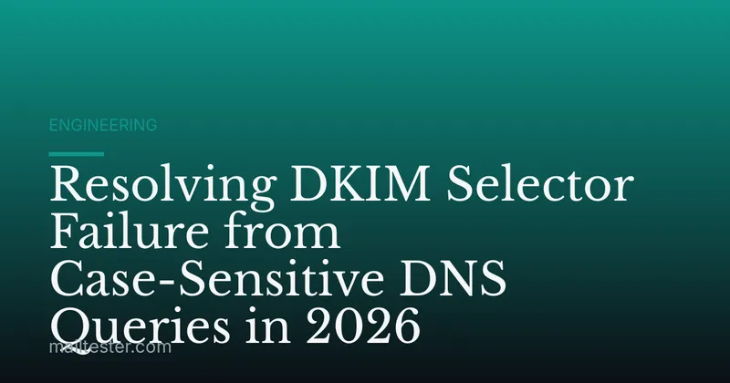 Resolving DKIM Selector Failure from Case-Sensitive DNS Queries in 2026