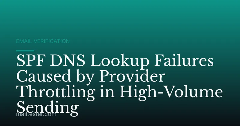 SPF DNS Lookup Failures Caused by Provider Throttling in High-Volume Sending