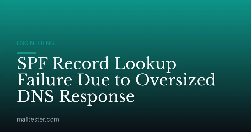 SPF Record Lookup Failure Due to Oversized DNS Response