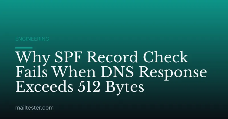 Why SPF Record Check Fails When DNS Response Exceeds 512 Bytes