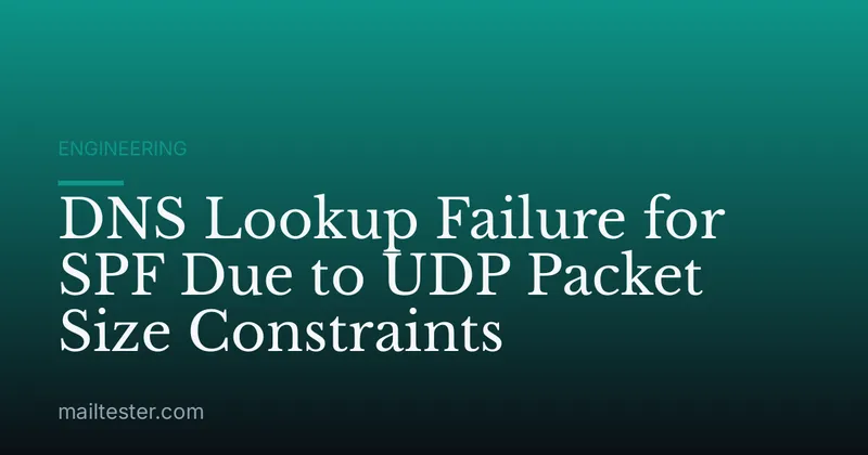 DNS Lookup Failure for SPF Due to UDP Packet Size Constraints