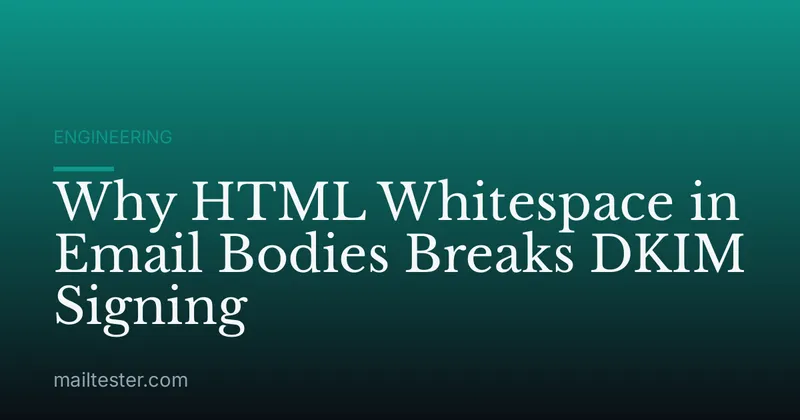 Why HTML Whitespace in Email Bodies Breaks DKIM Signing