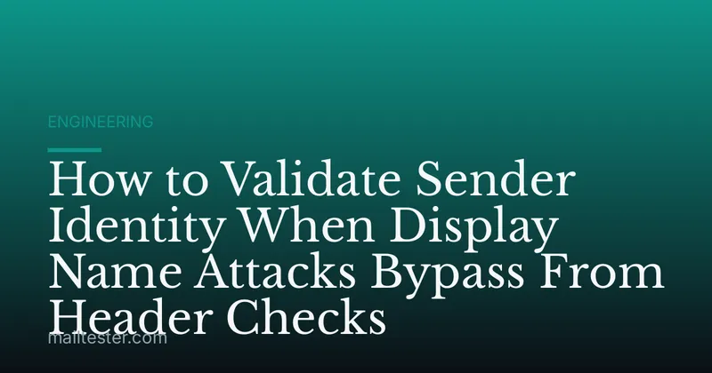How to Validate Sender Identity When Display Name Attacks Bypass From Header Checks