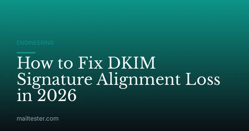 How to Fix DKIM Signature Alignment Loss in 2026
