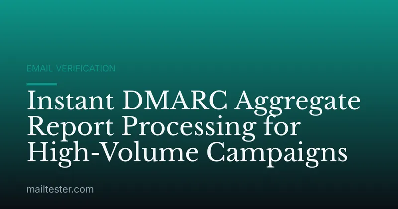 Instant DMARC Aggregate Report Processing for High-Volume Campaigns