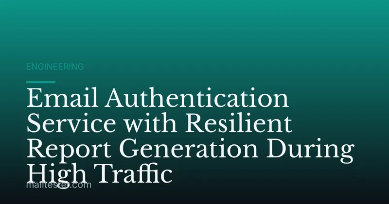 Email Authentication Service with Resilient Report Generation During High Traffic