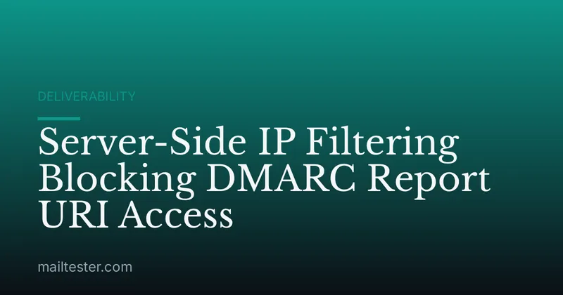 Server-Side IP Filtering Blocking DMARC Report URI Access