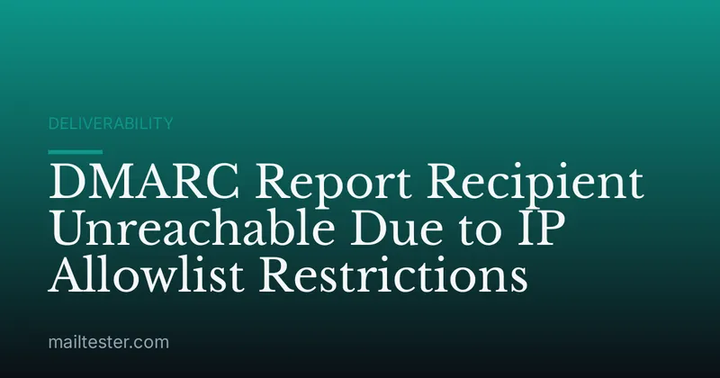 DMARC Report Recipient Unreachable Due to IP Allowlist Restrictions