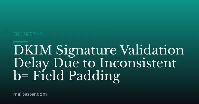 DKIM Signature Validation Delay Due to Inconsistent b= Field Padding