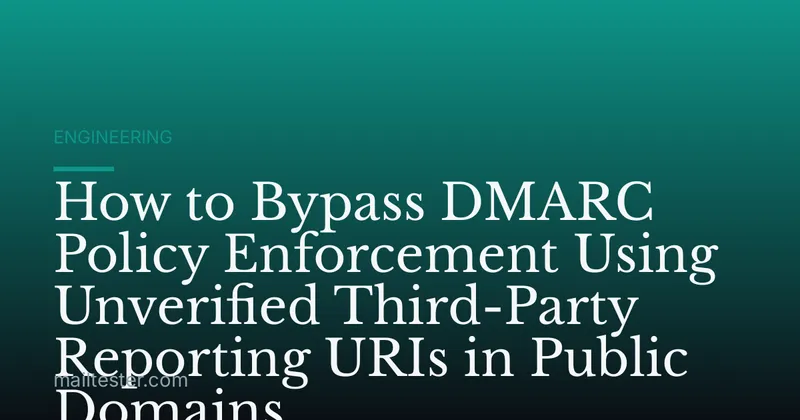 How to Bypass DMARC Policy Enforcement Using Unverified Third-Party Reporting URIs in Public Domains