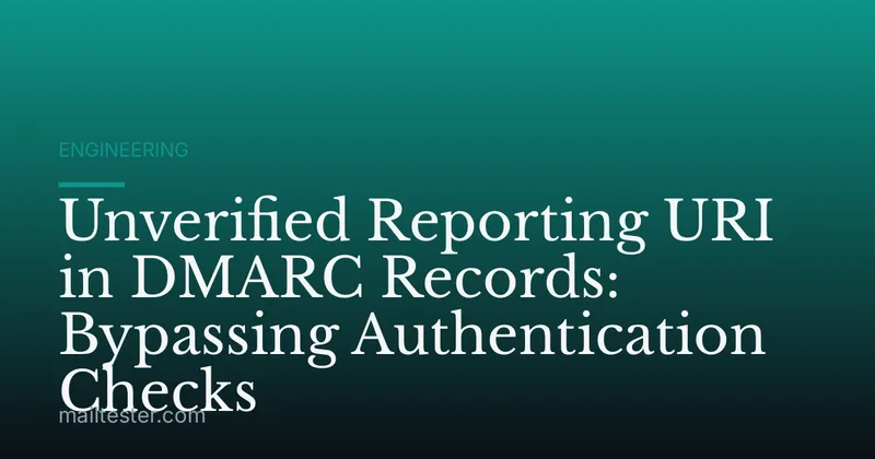 Unverified Reporting URI in DMARC Records: Bypassing Authentication Checks