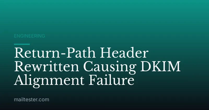 Return-Path Header Rewritten Causing DKIM Alignment Failure