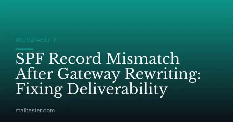 SPF Record Mismatch After Gateway Rewriting: Fixing Deliverability