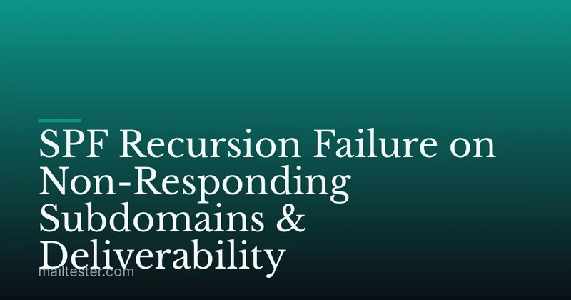 SPF Recursion Failure on Non-Responding Subdomains & Deliverability