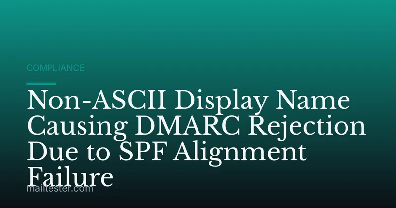 Non-ASCII Display Name Causing DMARC Rejection Due to SPF Alignment Failure