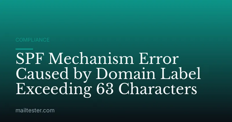 SPF Mechanism Error Caused by Domain Label Exceeding 63 Characters