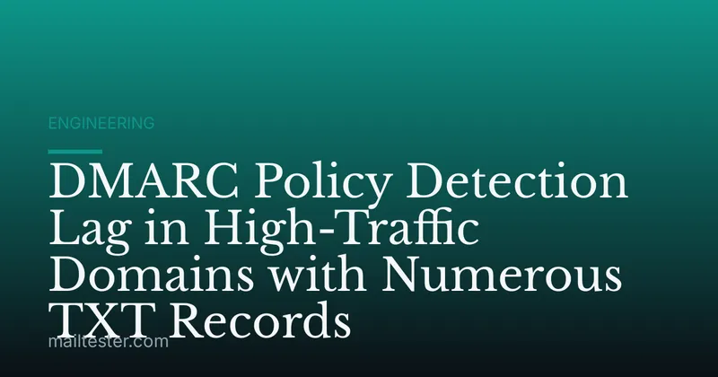 DMARC Policy Detection Lag in High-Traffic Domains with Numerous TXT Records